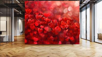 Hearts Background: Valentine’s Day Theme with Hearts Wall mural