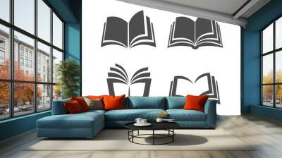 Open books set icon logo Wall mural