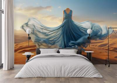 person in the desert with sky blue  HD 8K wallpaper Stock Photographic Image Wall mural