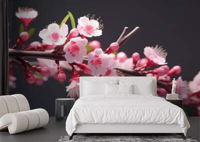 pink cherry blossom HD 8K wallpaper Stock Photographic Image Wall mural