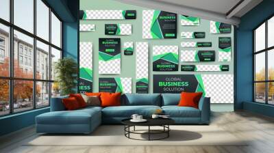 Set of business web banners template design with image space. vector	 Wall mural