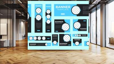 set of corporate web banners of standard size with a place for photos. Vertical, horizontal and square template. vector illustration EPS 10 Wall mural