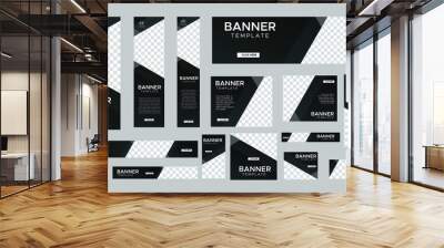 set of creative web banners of standard size with a place for photos. business ad banner. vertical,  Wall mural