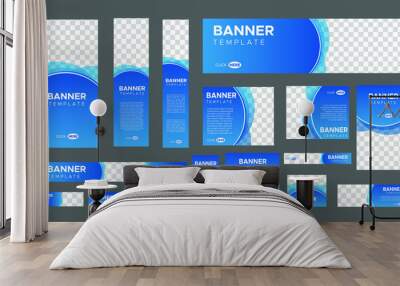 set of creative web banners of standard size with a place for photos. Business ad banner. Vertical, horizontal and square template. vector illustration EPS 10 Wall mural