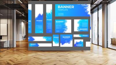 set of creative web banners of standard size with a place for photos. Business ad banner. Vertical, horizontal and square template. vector illustration EPS 10 Wall mural