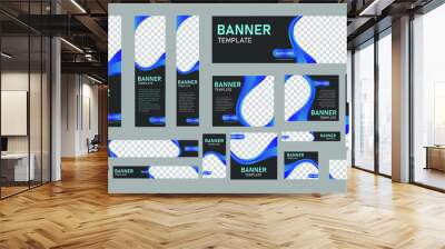 set of creative web banners of standard size with a place for photos. Vertical, horizontal and square template. vector illustration eps 10 Wall mural