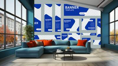 set of creative web banners of standard size with a place for photos. Vertical, horizontal and square template. vector illustration eps 10 Wall mural