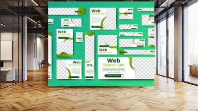 Set of promotion kit banner template design with modern and minimalist concept user for web page, ads, annual report, banner, background, backdrop, flyer, brochure, card, poster, presentation layout
 Wall mural