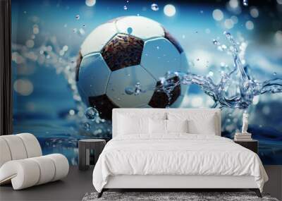 soccer ball in the sky Wall mural