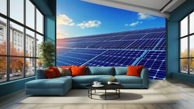 solar panels on a roof Wall mural