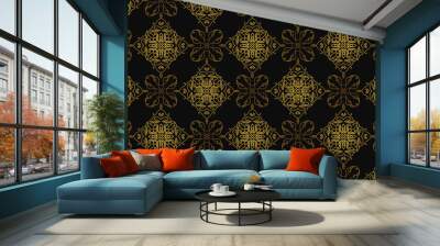 Black and gold art deco seamless pattern design Wall mural