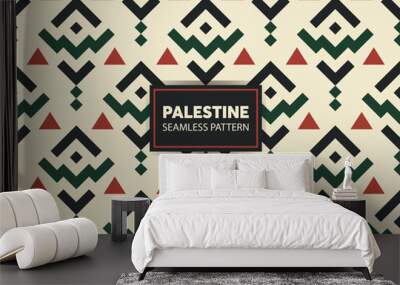 Palestinian embroidery pattern background. Great for presentations and slides. vector file. Wall mural