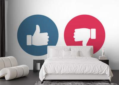 Thumbs up and thumbs down Wall mural