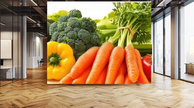 vegetables on a white background Wall mural