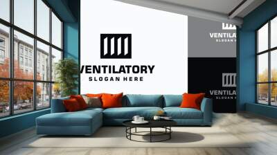 Ventilation shape vector logo design with modern, simple, clean and abstract style. Wall mural