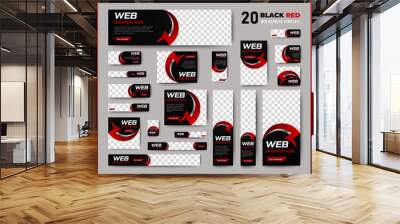 Web advertising banner template design. Modern web layout set with standard size. vector Wall mural