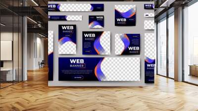 Web advertising banner template design. Modern web layout set with standard size. vector Wall mural