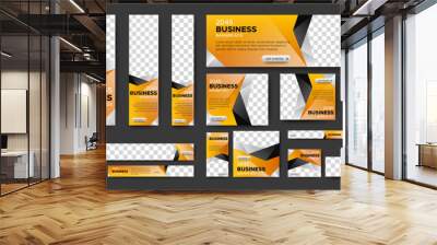 Web advertising banner template design. Modern web layout set with standard size. vector Wall mural