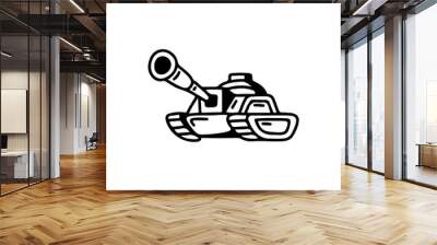 vector illustration doodle tank concept Wall mural