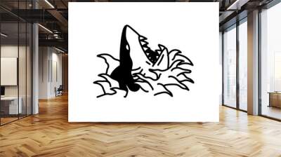 vector illustration of a ferocious shark Wall mural