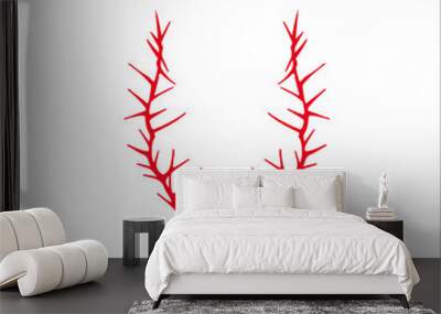 vector illustration of two red thorns Wall mural