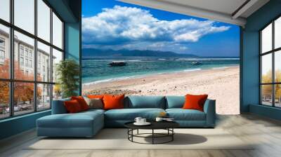 Gili Islands, Indonesia, Asia. Beautiful beach crystal clear water and white sand in an exotic tropical destination. Gili Trawangan Island, Lombok, Indonesia Wall mural