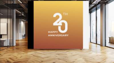 Logo 20th, 20 years anniversary, Creative design template for celebration, greeting, birthday and invitation. Editable file Wall mural