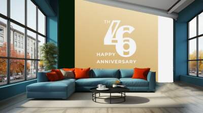 Logo 46th, 46 years happy anniversary, Creative design template for celebration, birthday, greeting and invitation. Editable file Wall mural