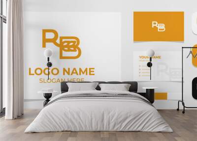 Template Logo Creative Initial Letter R and B and Paddy. Creative Template with color pallet, visual branding, business card and icon. Wall mural