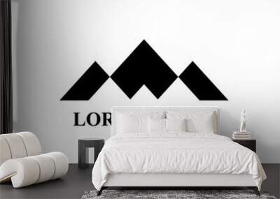 mountain logo vector, geometric logo icon silhouette design illustration isolated white background Wall mural