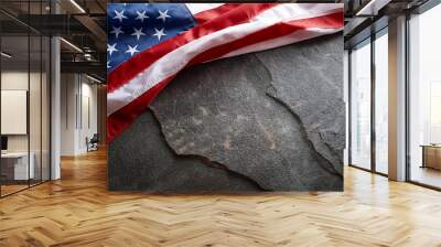 american flag on grunge background Wall mural