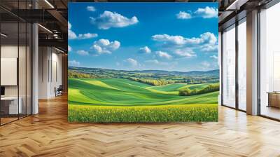 Art springtime rural landscape Wall mural