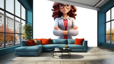 Cartoon 3d of woman isolated on white Wall mural