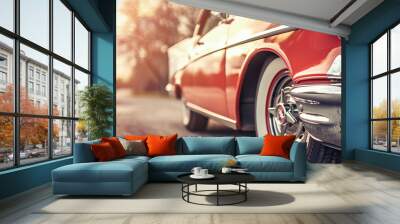 Classic retro car for banner background Wall mural