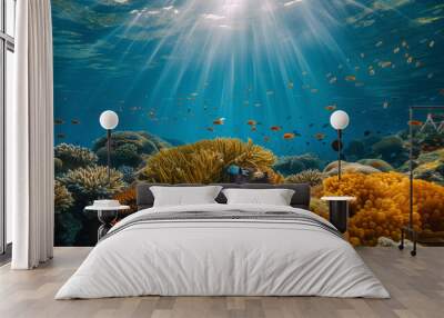 Colorful coral reef under the sea Wall mural