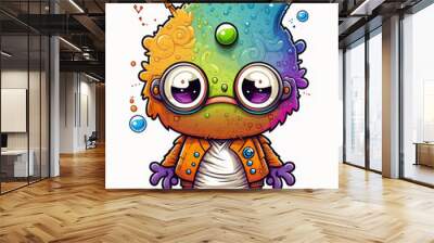 colorful monster cartoon. Created with AI tools. Wall mural