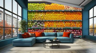 fresh fruits in the supermarket  Wall mural