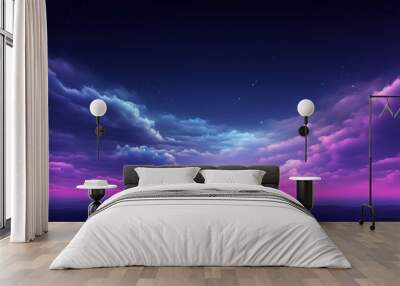 Violet neon glow sky background Wall mural