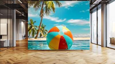 Beach Ball in a Tropical Paradise Wall mural