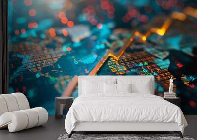 Global Economic Growth and Market Trend Wall mural