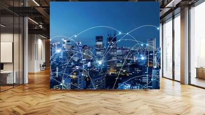 Next-Gen Connectivity: Exploring the Interplay of 5G, Cloud Computing, and Global Connectivity for Smart Cities Wall mural