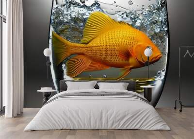 goldfish in a glass Wall mural