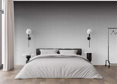 Halftone gradient. Dot gradation pattern, black and white fade texture. Graphic retro effect, abstract geometric grid. Vector. Wall mural