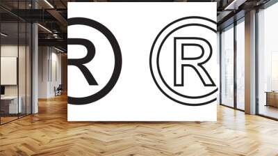 Registered trademark logo icon. Vector isolated. Wall mural