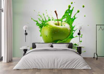 green apple splash Wall mural