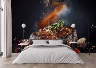 grilled beef steak Wall mural