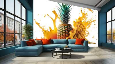 pineapple juice and fruits Wall mural