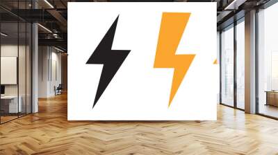 Thunder bolt flash icon, yellow flash lightning bolt icon - Electric power icon symbol - Power energy icon sign. vector illustration. Wall mural