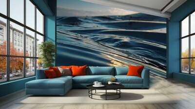 gold sunset ocean blue natural soft background texture Wall mural