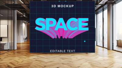 Space Text Effect Mockup Wall mural